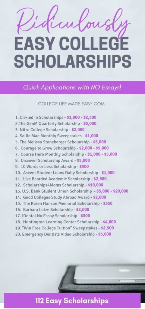 No essay scholarships