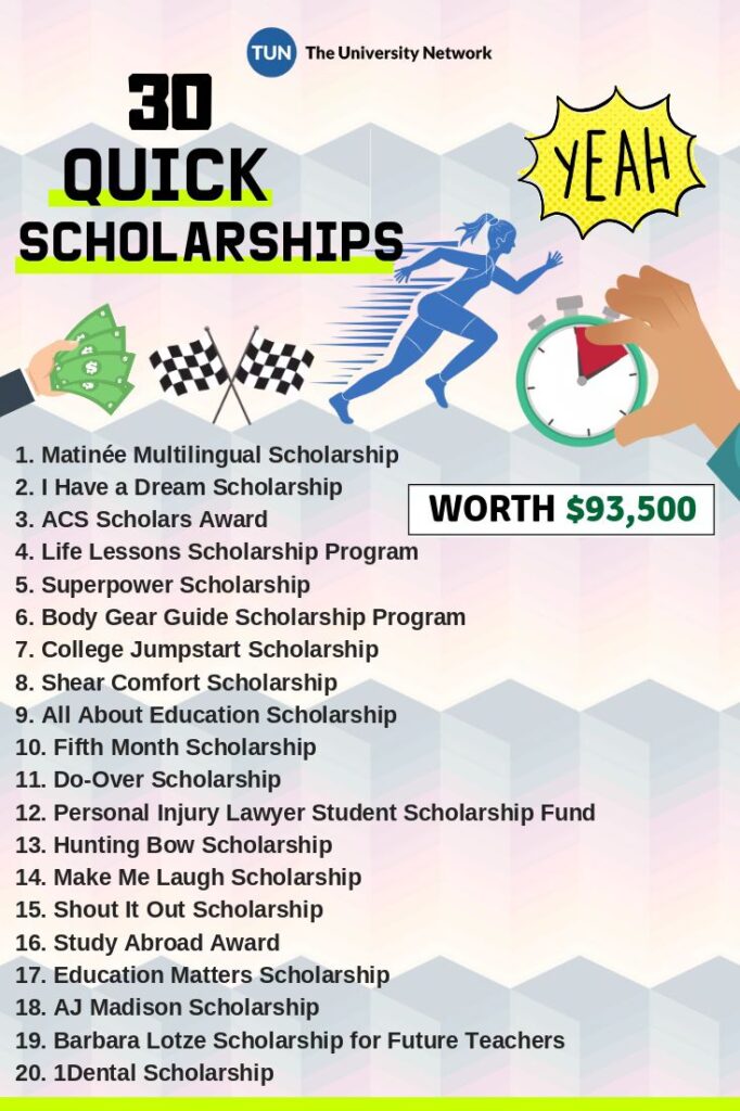 Quick scholarships